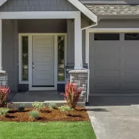 front lawn of two story house