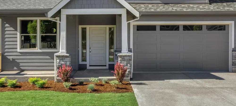 front lawn of two story house